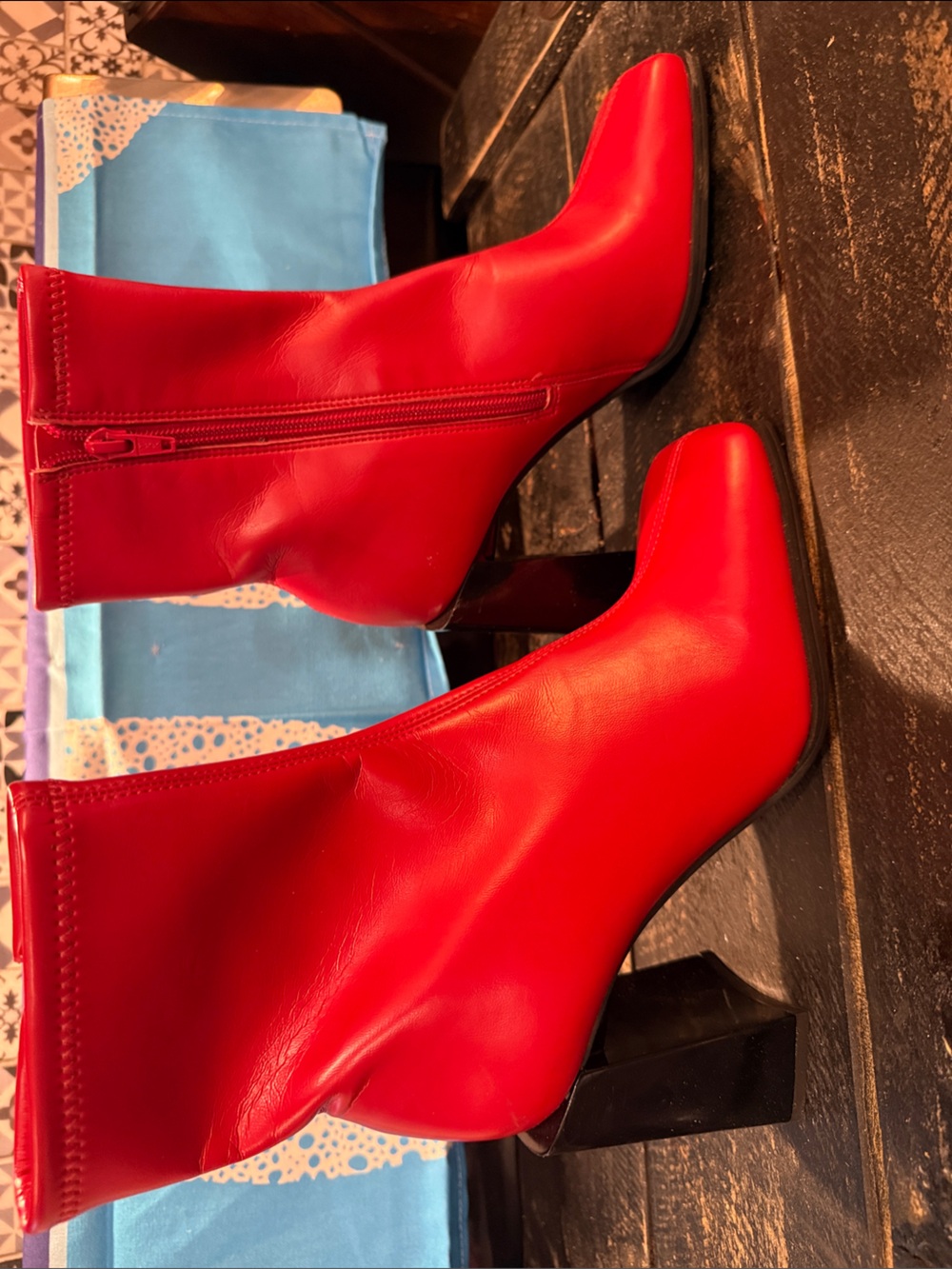 Gianni Beni Brand new Red Block Heel Mid-Calf Boots - Women